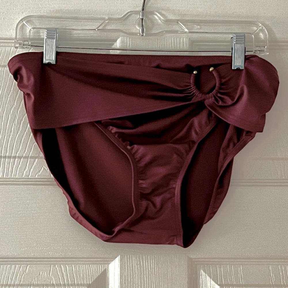 Women's Lands' End Clasp Front Retro High Waisted Bikini Bottoms Size 12